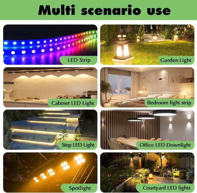 Alt view image 5 of 6 - 100W LED Driver, 120-277Vac to 24Vdc Constant Voltage Output, 0-10V Dimmable, Isolated 100 W Power Supply, IP67 Waterproof Low Voltage Transformer for LED Light Bar, String Light, UL FCC, 1PK