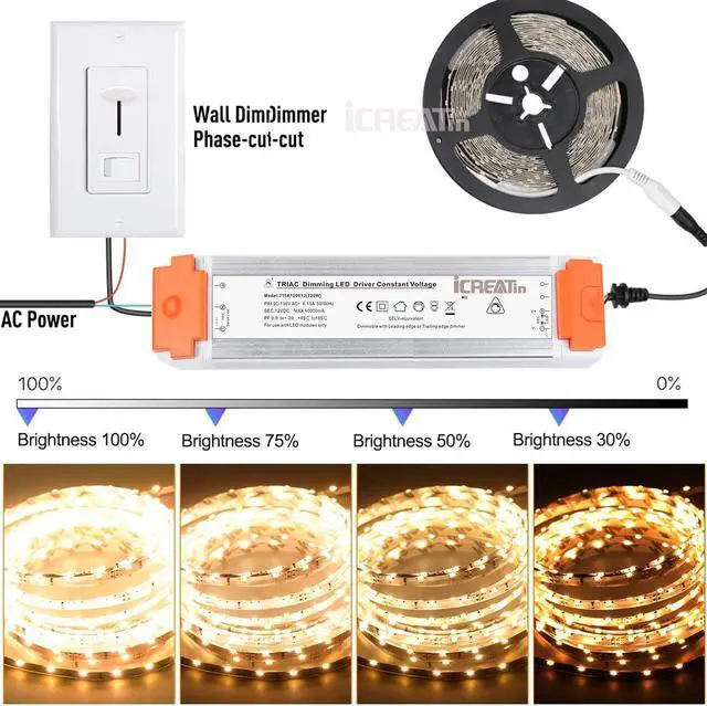 Alt view image 2 of 5 - 120 Watts 12V 10A Dimmable LED Driver Dimming LED Power Supply 110V to 12V DC led Transformer 12v dimmable