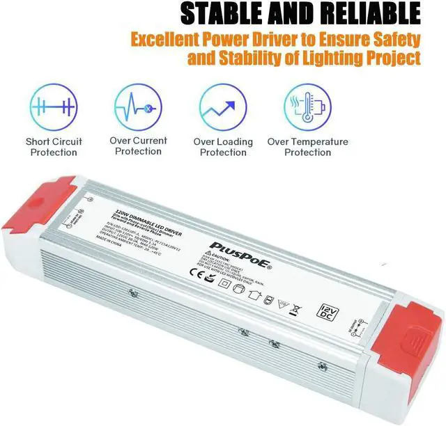 Alt view image 2 of 7 - 120watt 12V 10A Dimmable LED Driver Dimming LED Power Supply 110VAC to 12V DC Led Transformer for 12V LED Flexible Strip Lighting