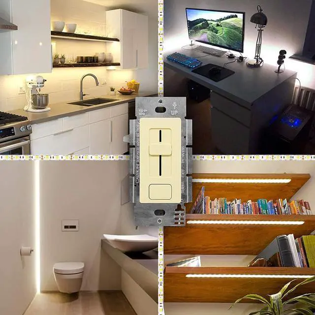 Alt view image 6 of 7 - LED Driver and Dimmer Switch Single Integrated Unit, EZDim 120V AC  12 V DC 60Watt Wall Dimmer Switch with Most Solid Color 12V DC Tape Lights