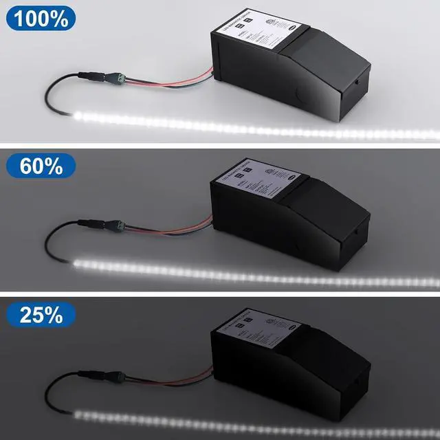 Alt view image 2 of 7 - LED Driver 12V 60W Magnetic Dimmable LED Transformer,Magnetic Power Supply 120VAC to 12VDC,Compatible with Lutron and Leviton Dimmers, for LED Strip Lights, Kitchen, Cabinet, ETL Listed