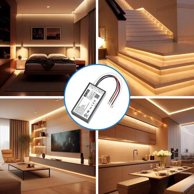 Alt view image 7 of 7 - 2PCS 60W Dimmable LED Driver 12V, Triac/ELV/MLV AC to DC Compatible with Lutron Dimmer, Dimmable LED Power Supply 60W 12V Class2 Transformer for LED Strip Light, Low Voltage Lighting Project