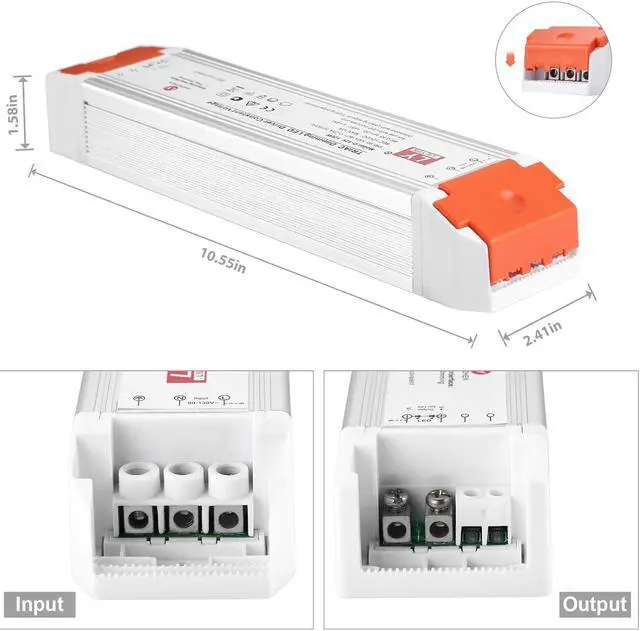 Alt view image 4 of 7 - LED Driver DC12V 120W Universal Regulated Switching Power Supply, dimmable Power Supply with dimmer Dimmable Low Voltage Transformer Compatible with Lutron and Leviton for LED Strip Lights