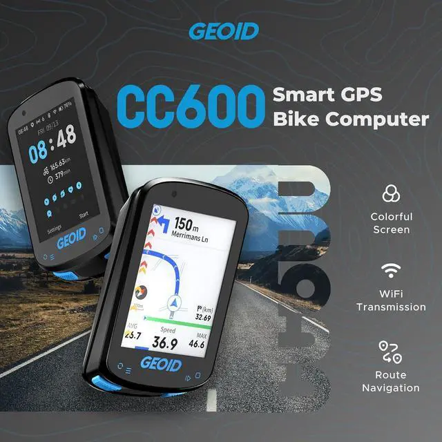 Alt view image 2 of 7 - CC600 Color Screen Bike/Cycling Computer Wireless - Route Navigation with Re-Route Planing, WiFi & Bluetooth, Fast 5s GPS Positioning, Free Indoor Training