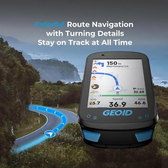 Alt view image 3 of 7 - CC600 Color Screen Bike/Cycling Computer Wireless - Route Navigation with Re-Route Planing, WiFi & Bluetooth, Fast 5s GPS Positioning, Free Indoor Training