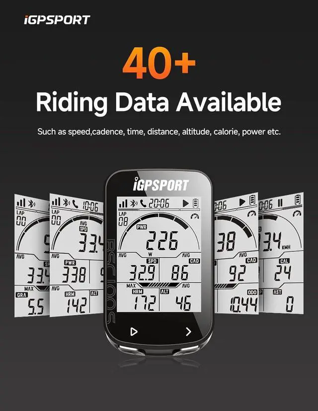 Alt view image 3 of 7 - BSC100S Bicycle/Bike Computer Wireless, 2.6 inch LCD Display Rechargeable Waterproof GPS Cycling Computer