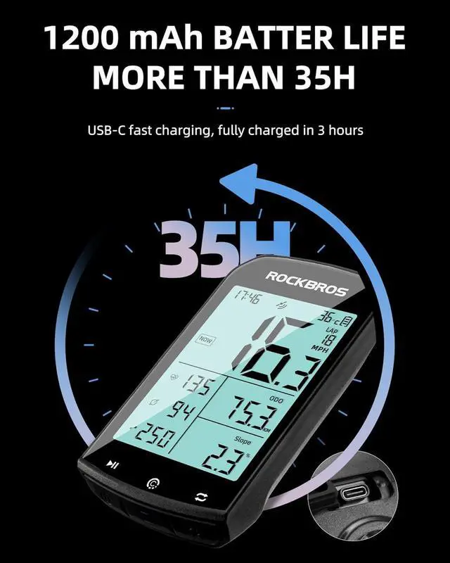 Alt view image 5 of 6 - Bike Computer Wireless Cycling Computers ANT+ Bluetooth Bike Speedometer Odometer Bicycle Computer with Speed Cadence Sensor for Riding Cycling Waterproof 2.9inch LCD Screen