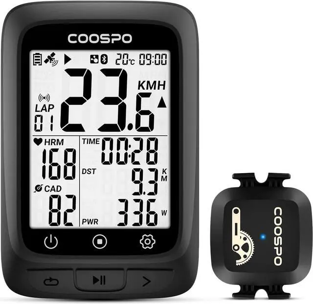Main image of Bike Computer GPS Wireless, ANT+ Cycling Computer GPS with Bluetooth, Multifunctional ANT+ Bicycle Computer GPS with 2.4 LCD Screen, Bike Speedometer with Auto Backlight IP67