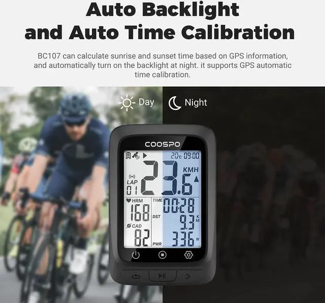 Alt view image 3 of 7 - Bike Computer GPS Wireless, ANT+ Cycling Computer GPS with Bluetooth, Multifunctional ANT+ Bicycle Computer GPS with 2.4 LCD Screen, Bike Speedometer with Auto Backlight IP67