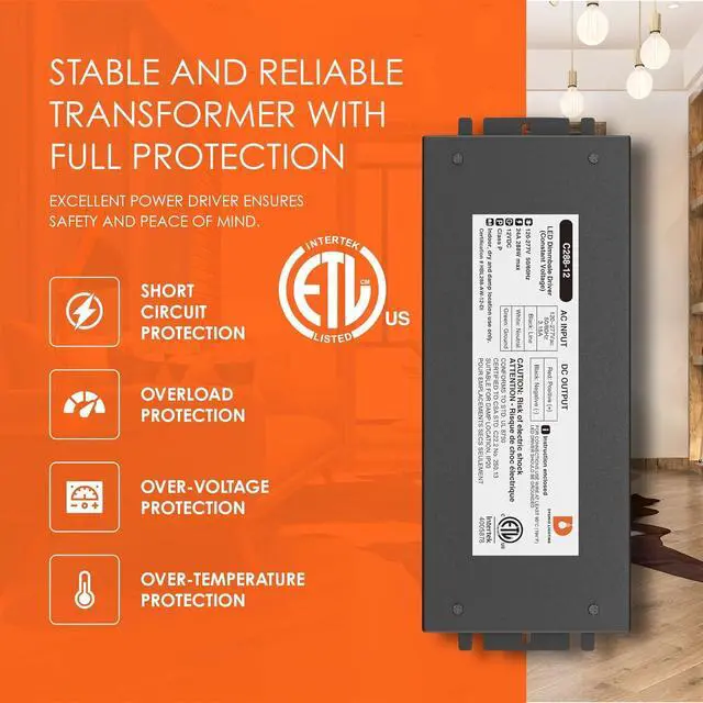 Alt view image 2 of 7 - 12V DC LED Driver 288W - Quiet Electronic LED Driver 12v DC Power Supply Transformer - Dimmable LED Driver Compatible with Lutron, Leviton Dimmer - LED Power Supply Ideal for LED Strip Lights  Dysmio