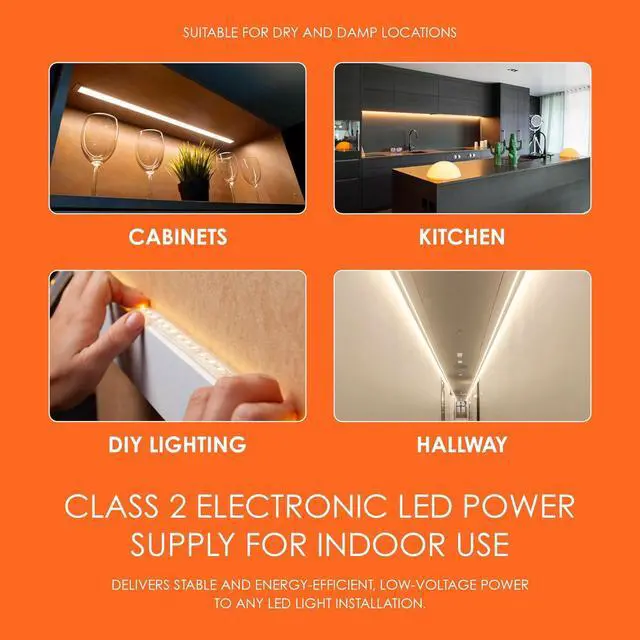 Alt view image 6 of 7 - 12V DC LED Driver 288W - Quiet Electronic LED Driver 12v DC Power Supply Transformer - Dimmable LED Driver Compatible with Lutron, Leviton Dimmer - LED Power Supply Ideal for LED Strip Lights  Dysmio