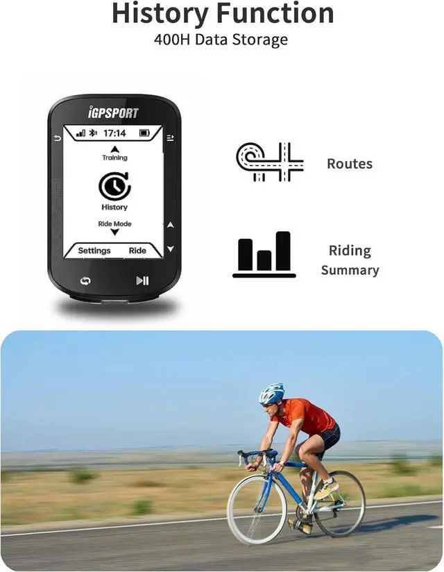 Alt view image 3 of 7 - BSC200 Bike Computer Wireless, Route Navigation 2.5inch Screen Bluetooth ANT+ GPS Cycle Computer Waterproof