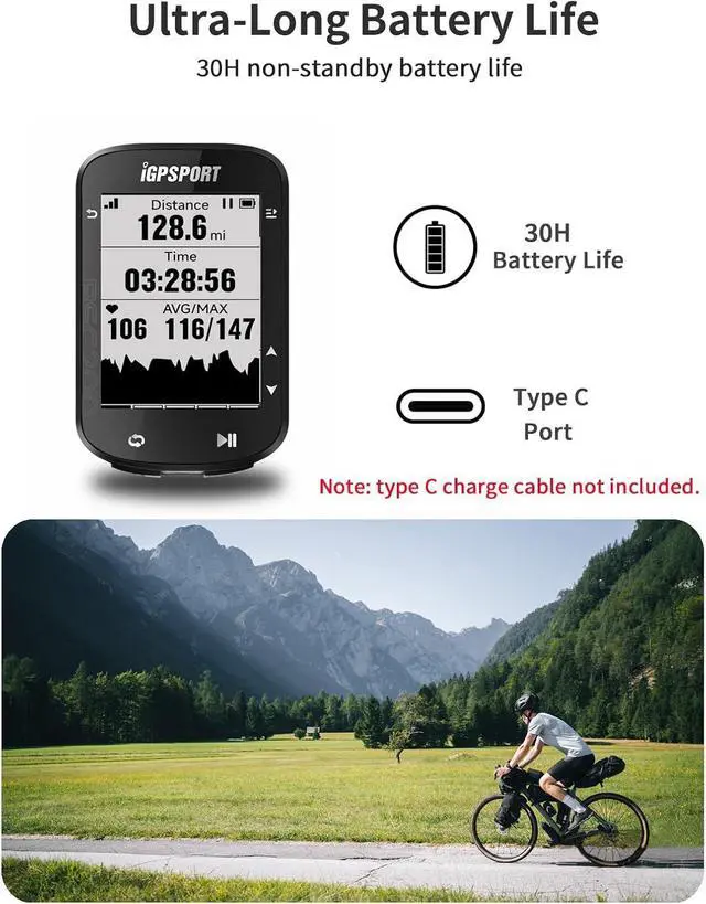 Alt view image 4 of 7 - BSC200 Bike Computer Wireless, Route Navigation 2.5inch Screen Bluetooth ANT+ GPS Cycle Computer Waterproof