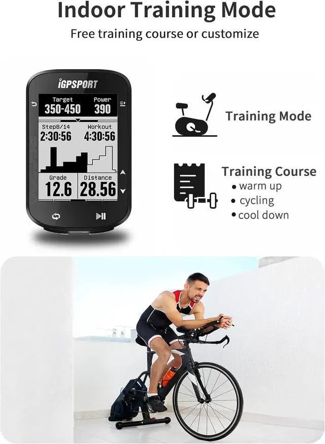 Alt view image 5 of 7 - BSC200 Bike Computer Wireless, Route Navigation 2.5inch Screen Bluetooth ANT+ GPS Cycle Computer Waterproof