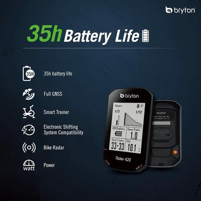 Alt view image 3 of 6 - Rider 420 Wireless GPS Bike/Cycling Computer. Compatible with Bike Radar, 35hrs Long Battery Life, Navigation with Turn-by Turn Follow Track. Bluetooth ANT Bicycle Computer