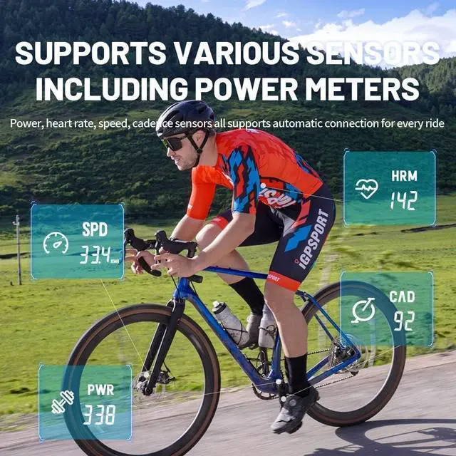 Alt view image 3 of 7 - Bike Computer Wireless GPS, Bike Speedometer with 2.6" Screen Auto Backlight, 40H Battery Life,Bluetooth ANT Cycling GPS Computer for Road Bike MTB