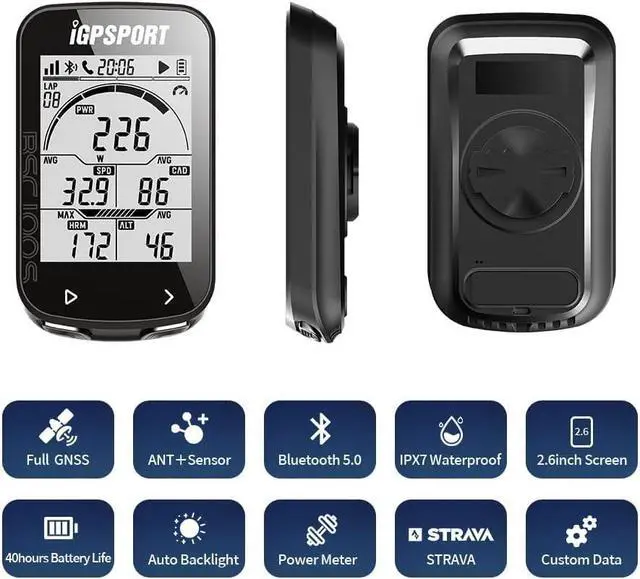Alt view image 2 of 7 - Bike Computer Wireless GPS, Bike Speedometer with 2.6" Screen Auto Backlight, 40H Battery Life,Bluetooth ANT Cycling GPS Computer for Road Bike MTB