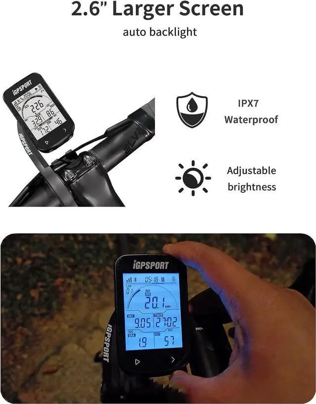 Alt view image 5 of 7 - Bike Computer Wireless GPS, Bike Speedometer with 2.6" Screen Auto Backlight, 40H Battery Life,Bluetooth ANT Cycling GPS Computer for Road Bike MTB