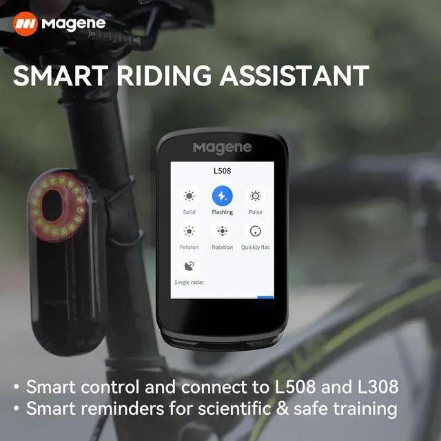 Alt view image 6 of 7 - C506 GPS Bike Computer - 2.4" Color Touchscreen, Smart Navigation, Fast WiFi & Bluetooth, Riding Assistant Wireless, Indoor Cycling & Training