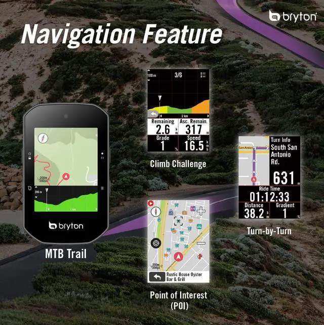 Alt view image 4 of 6 - Rider S500 2.4 Inch Color LCD Touchscreen GPS Bike/Cycling Computer Offline USA Map, Compatible with Bike Radar, 24hrs Long Battery Life, Navigation with Turn-by Turn Follow Track Waterproof