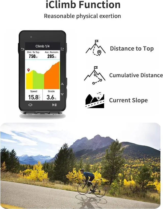 Alt view image 3 of 7 - iGS630 GPS Bike Computer, 2.8 Map Navigation iClimb Training Function MTB Wireless Cycling Computer GPS Unit IPX7 Waterproof