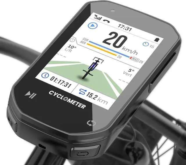 Main image of Bike Computer Cycling GPS Unit, 2.4 Inch Color Touchscreen Bicycle Computer, Support ANT+ Device Connection, Wireless Bike Speedometer IPX6 Waterproof, 64GB TF Card Included