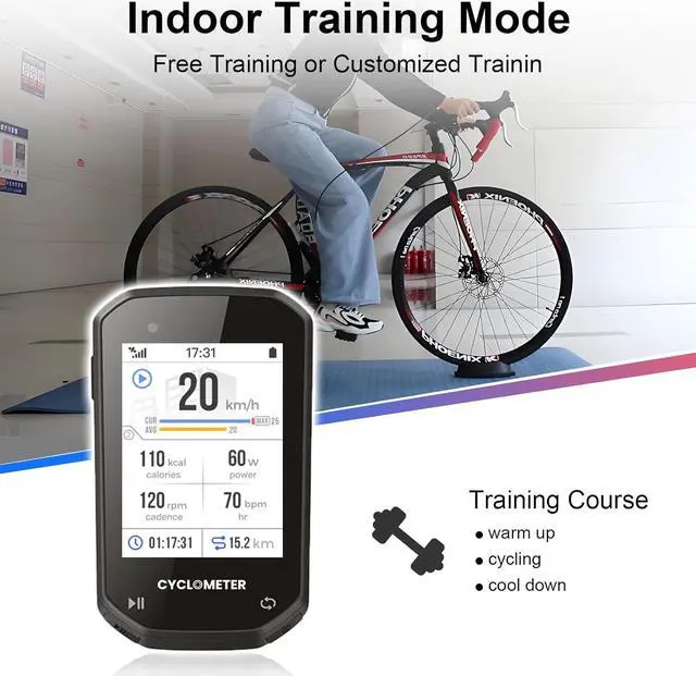 Alt view image 3 of 7 - Bike Computer Cycling GPS Unit, 2.4 Inch Color Touchscreen Bicycle Computer, Support ANT+ Device Connection, Wireless Bike Speedometer IPX6 Waterproof, 64GB TF Card Included