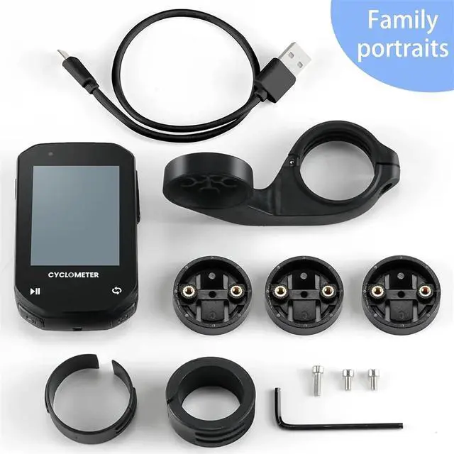 Alt view image 7 of 7 - Bike Computer Cycling GPS Unit, 2.4 Inch Color Touchscreen Bicycle Computer, Support ANT+ Device Connection, Wireless Bike Speedometer IPX6 Waterproof, 64GB TF Card Included