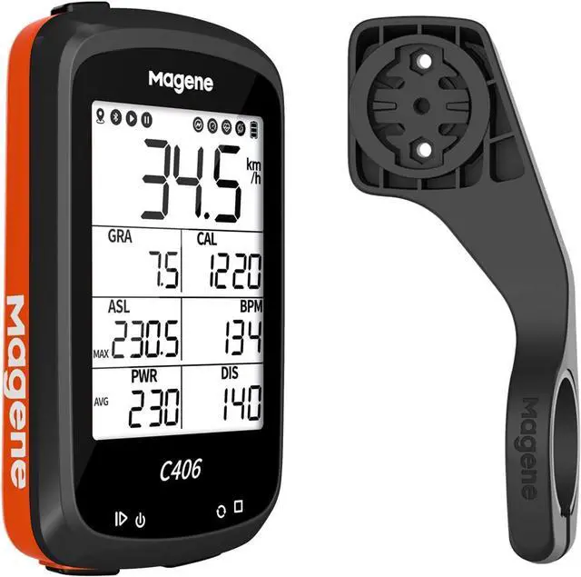 Main image of C406 Bike Computer with Holder, Waterproof GPS Cycling Computer, Wireless Smart Road Bicycle Monitor, 2.5 Inch LCD Screen