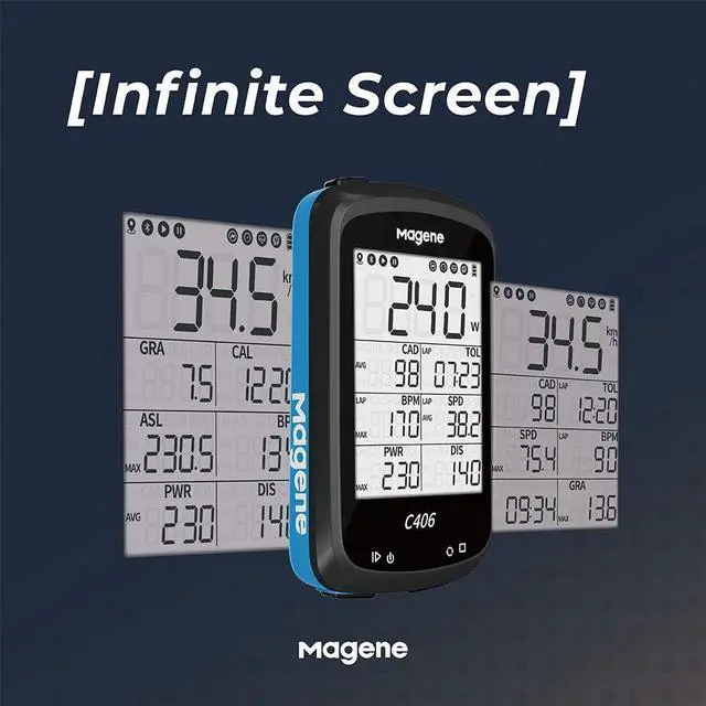 Alt view image 3 of 7 - C406 Bike Computer with Holder, Waterproof GPS Cycling Computer, Wireless Smart Road Bicycle Monitor, 2.5 Inch LCD Screen