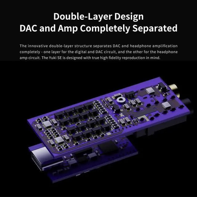 Alt view image 2 of 6 - Portable DAC with Headphone Amp, Completely Separate DAC and AMP Structure, 32bit/768k DSD512 USB Dongle with 3.5mm/ Balanced 4.4mm High Resolution Lossless for Smartphone/PC/Laptops