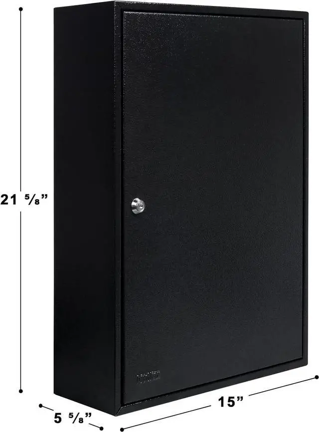 Alt view image 3 of 7 - 200 Position Key Cabinet with Key Lock, Black (K200) for Key Management use by Valets, Hotels, Car Dealerships. Key Box Wall Mount, Screws and Wall Anchors Included