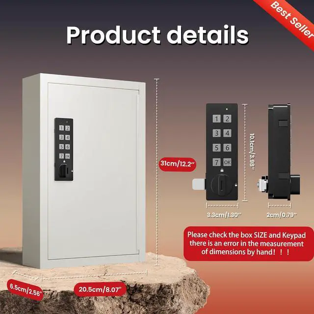 Alt view image 2 of 7 - 40 Keys Electronic Key Lock Box for Keys with Code, Private/Public/Password Hiding Mode Key Cabinet Wall Mount for Garage/Property Management Key Storage