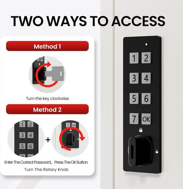 Alt view image 4 of 7 - 40 Keys Electronic Key Lock Box for Keys with Code, Private/Public/Password Hiding Mode Key Cabinet Wall Mount for Garage/Property Management Key Storage