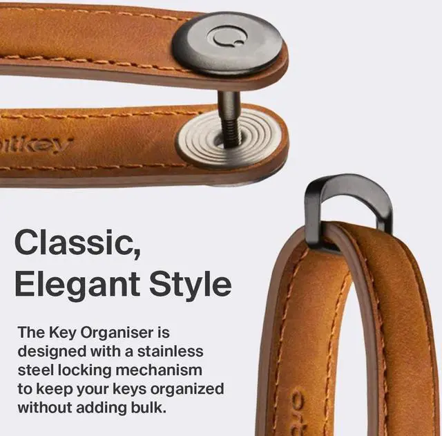 Alt view image 3 of 5 - Crazy Horse Leather Key Organizer | Quiet Profile | Holds up to 7 Keys