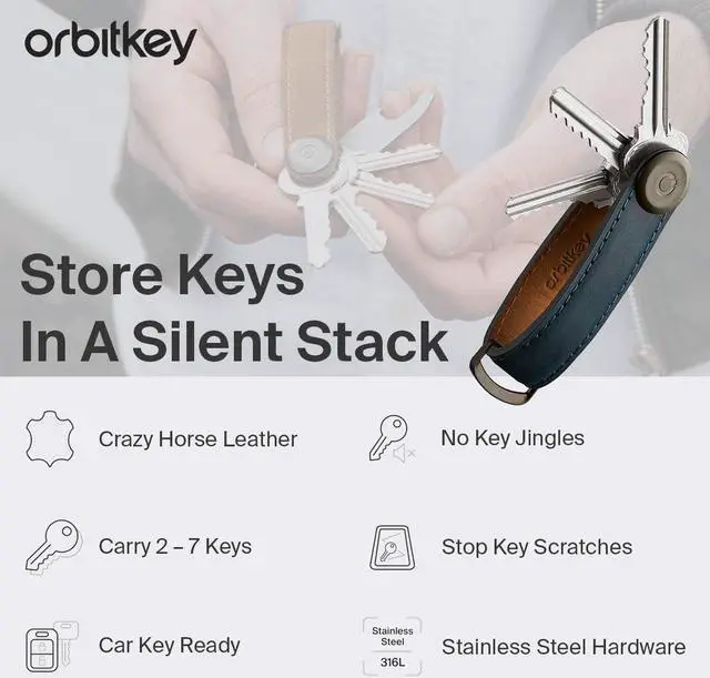 Alt view image 4 of 5 - Crazy Horse Leather Key Organizer | Quiet Profile | Holds up to 7 Keys