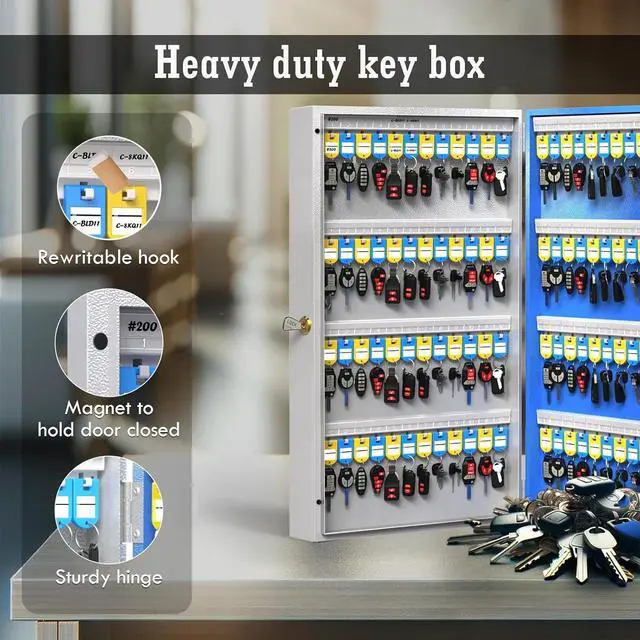 Alt view image 5 of 6 - 96 Key Lock Box(Plus) Wall Mount, APP Bluetooth/One Time Password/Wi-Fi Remote/Fixed Code/Key Unlock, Smart Key Cabinet, Key Organizer box for Car Dealert, Hotel, Office, Real Estate Key Manage