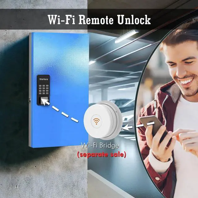 Alt view image 4 of 6 - 96 Key Lock Box(Plus) Wall Mount, APP Bluetooth/One Time Password/Wi-Fi Remote/Fixed Code/Key Unlock, Smart Key Cabinet, Key Organizer box for Car Dealert, Hotel, Office, Real Estate Key Manage