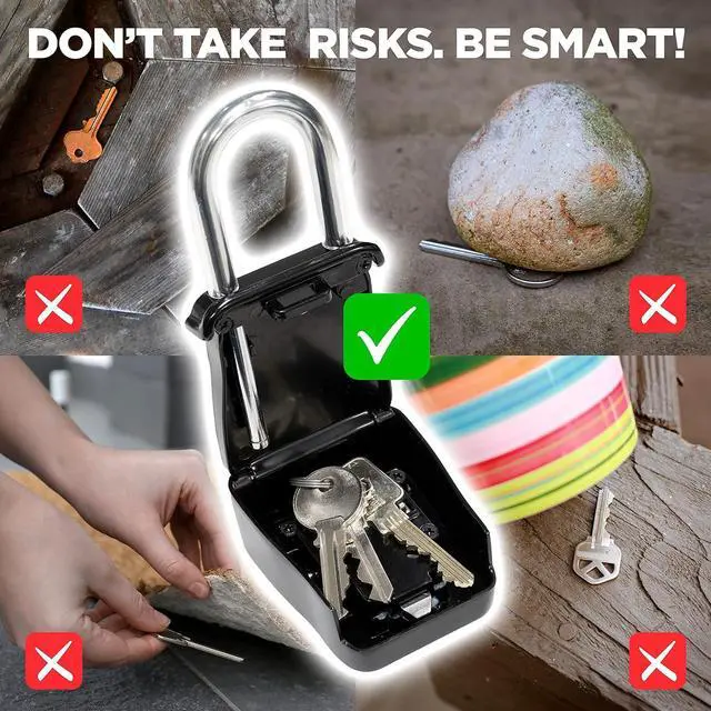 Alt view image 7 of 7 - Lion Locks 12-Pack Alpha Key Lock Box with Code, 12 Pack - Outdoor Realtor Lock Box, Property Management, Short Term Rental Key Safe Lock Box, Holds 5 Keys, Black