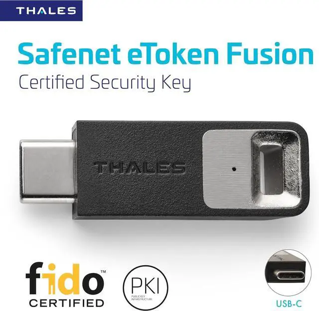 Alt view image 2 of 7 - SafeNet eToken Fusion - Phishing-Resistant FIDO2 Certified Security Key for Digital certificates or FIDO2 authentication to Web apps and desktops - USB-C