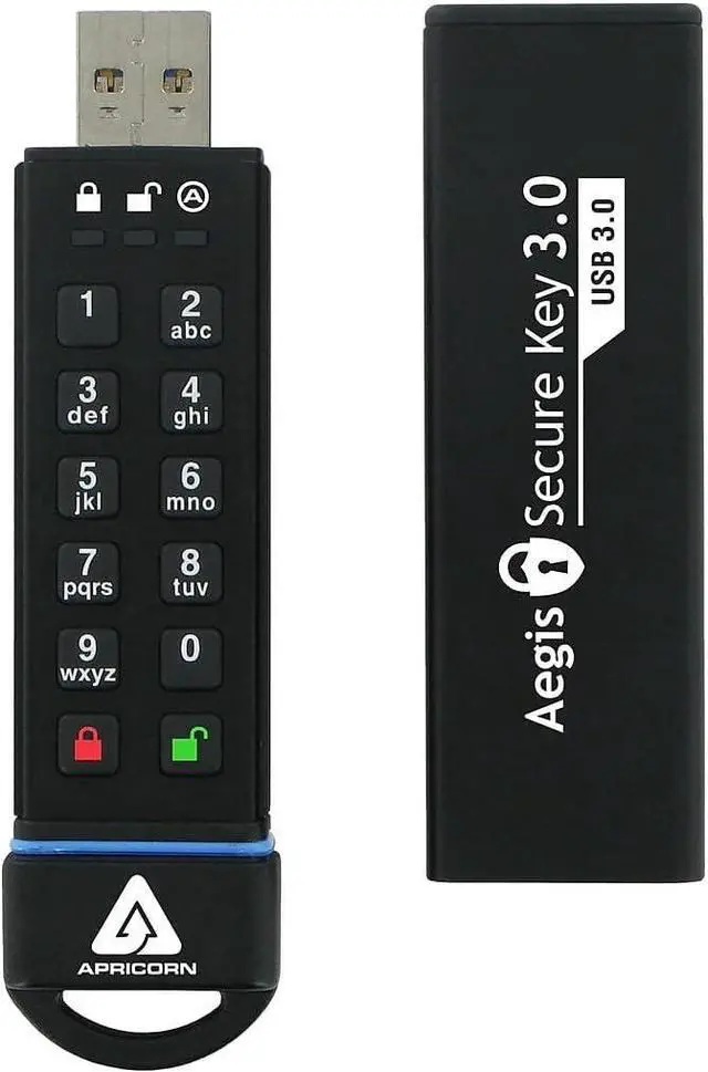 Alt view image 2 of 6 - 30GB Aegis Secure Key FIPS 140-2 Level 3 Validated 256-bit Encryption USB 3.0 Flash Drive (ASK3-30GB)