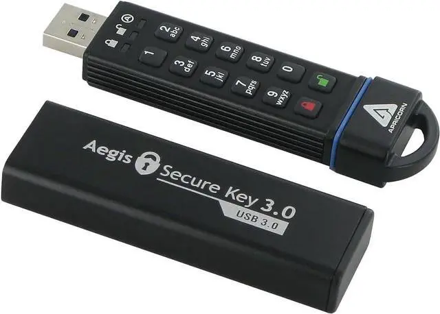 Alt view image 3 of 6 - 30GB Aegis Secure Key FIPS 140-2 Level 3 Validated 256-bit Encryption USB 3.0 Flash Drive (ASK3-30GB)