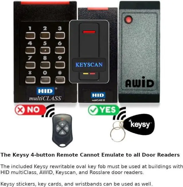 Alt view image 5 of 7 - Keysy RFID Duplicator - Copy Key Fobs and Key Cards (HID, AWID, Indala, Keri, ioProx, Rosslare, DKS Doorking, XceedID, Paradox, CDVI + More) Reader Writer Copier Cloner 125kHz Including (1 Key Fob)