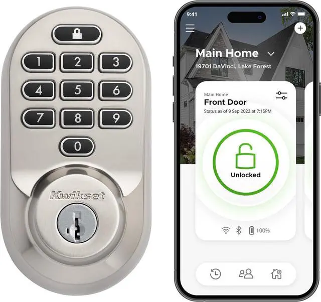 Main image of Halo Wi-Fi Smart Lock, Keyless Entry Door Deadbolt, Geofence Auto-Unlock, Grade AAA Certified, No Hub Easy Install, Satin Nickel Lifetime Finish Warranty, Backlit Keypad