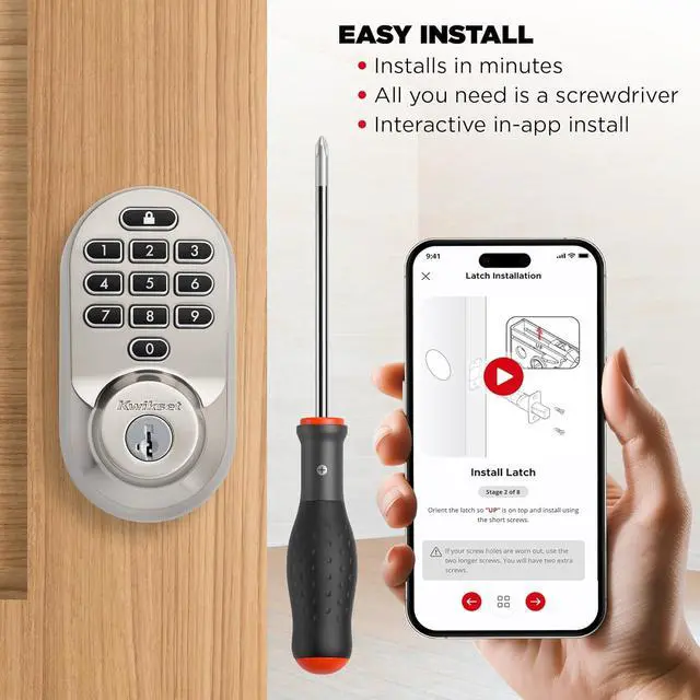 Alt view image 7 of 7 - Halo Wi-Fi Smart Lock, Keyless Entry Door Deadbolt, Geofence Auto-Unlock, Grade AAA Certified, No Hub Easy Install, Satin Nickel Lifetime Finish Warranty, Backlit Keypad