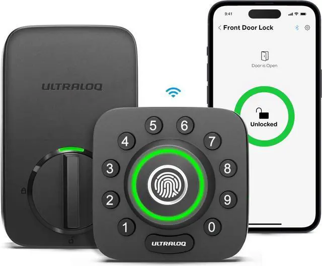 Main image of U-Bolt Pro WiFi Smart Lock with Door Sensor, 8-in-1 Keyless Entry Door Lock with Built-in WiFi,Fingerprint ID,App Remote Control,Auto Unlock,Door Status Alert,WiFi Deadbolt Door Lock