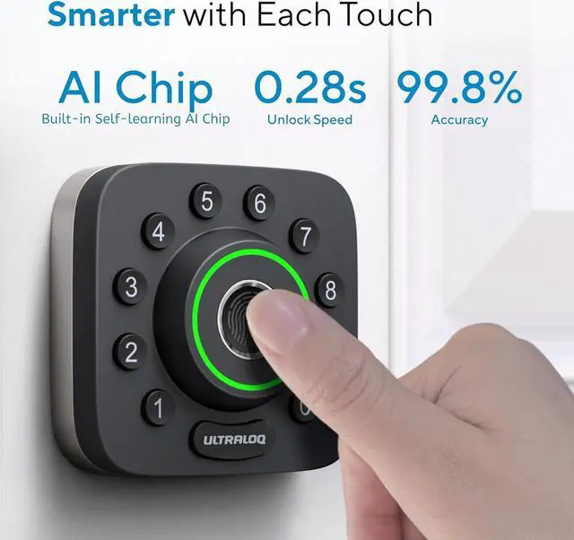 Alt view image 3 of 7 - U-Bolt Pro WiFi Smart Lock with Door Sensor, 8-in-1 Keyless Entry Door Lock with Built-in WiFi,Fingerprint ID,App Remote Control,Auto Unlock,Door Status Alert,WiFi Deadbolt Door Lock