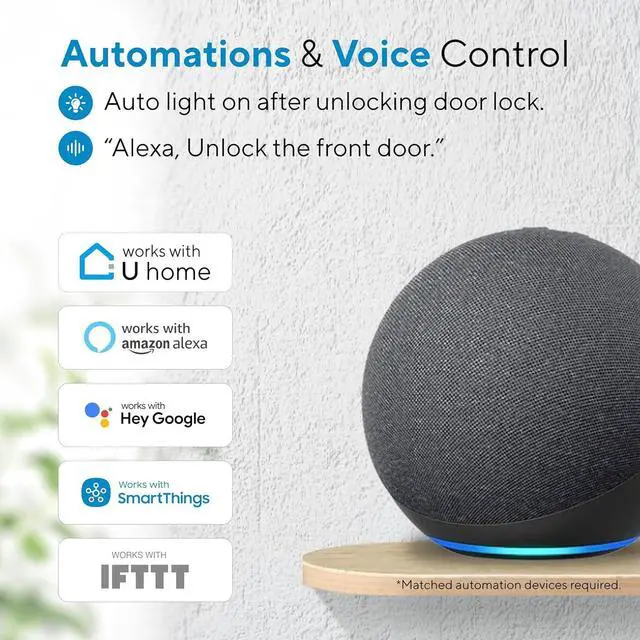 Alt view image 6 of 7 - U-Bolt Pro WiFi Smart Lock with Door Sensor, 8-in-1 Keyless Entry Door Lock with Built-in WiFi,Fingerprint ID,App Remote Control,Auto Unlock,Door Status Alert,WiFi Deadbolt Door Lock