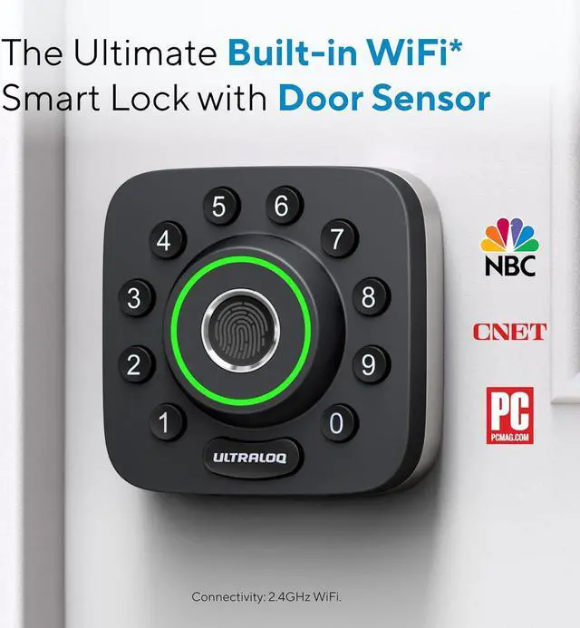 Alt view image 7 of 7 - U-Bolt Pro WiFi Smart Lock with Door Sensor, 8-in-1 Keyless Entry Door Lock with Built-in WiFi,Fingerprint ID,App Remote Control,Auto Unlock,Door Status Alert,WiFi Deadbolt Door Lock