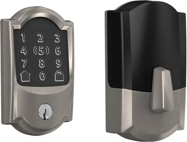 Main image of BE499WB CAM 619 Encode Plus WiFi Deadbolt Smart Lock, Keyless Entry Touchscreen Door Lock with Camelot Trim, Satin Nickel